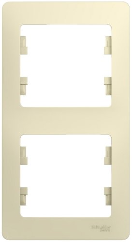 Рамка вертикальная Systeme Electric Glossa 2-м. бежевый фото Рамка вертикальная Systeme Electric Glossa 2-м. бежевый картинка